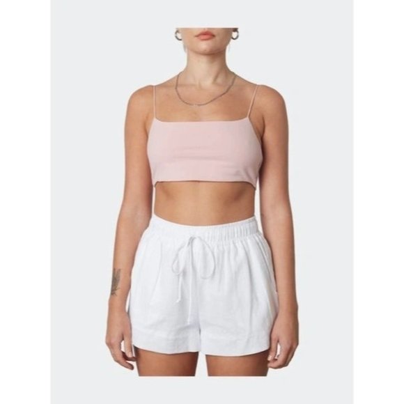 Nia Bra Womens XS Pink Barely There Bralette Stretch Spaghetti Straps Bandeau - Picture 1 of 6